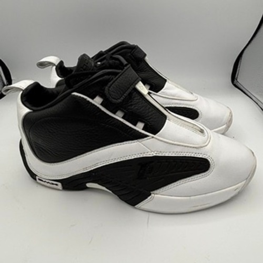 Reebok Answer IV Mens Sz 10.5 Black White Allen Iverson Basketball Shoes Sneaker